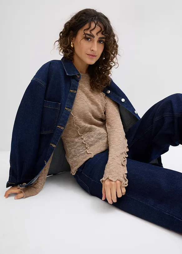Gebreid shirt met structuurpatroon, bonprix