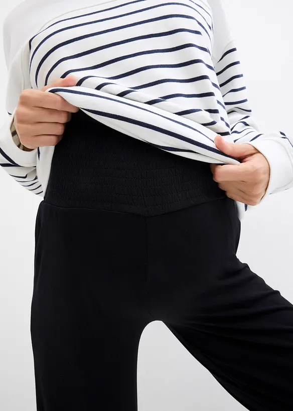 Zwangerschapsbroek van jersey met gesmokte tailleband, straight, bonprix