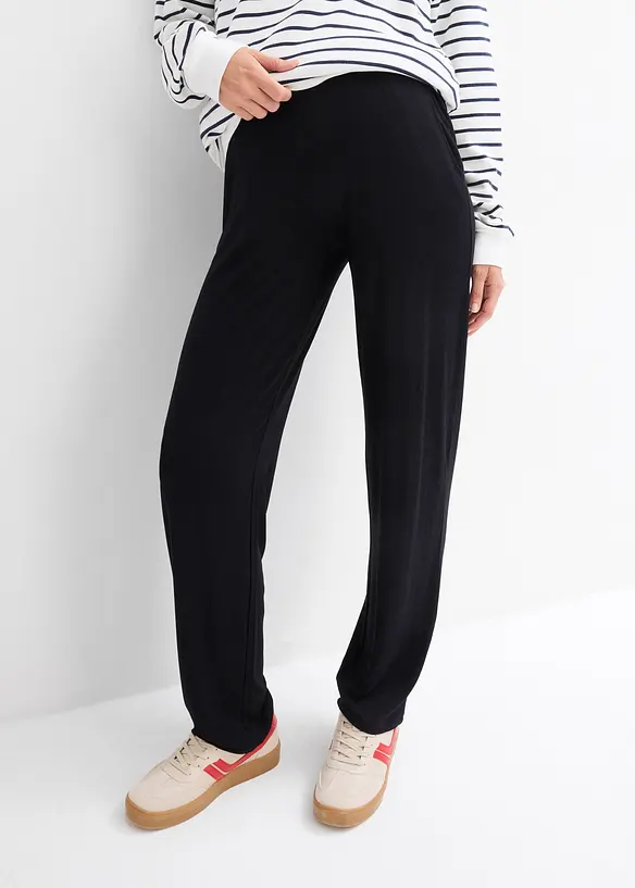 Zwangerschapsbroek van jersey met gesmokte tailleband, straight, bonprix