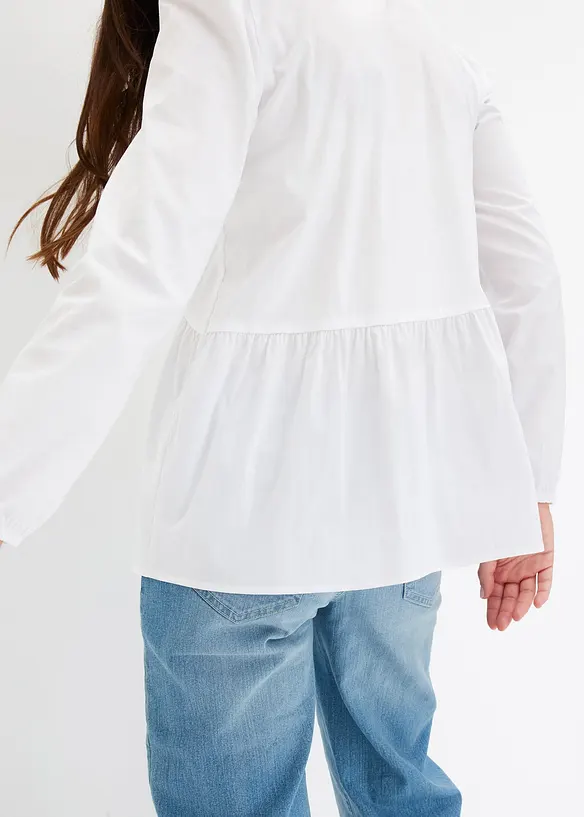 Lange blouse met plooitjes, bonprix
