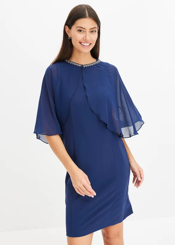 Bodycon jurk met afneembare cape, bonprix