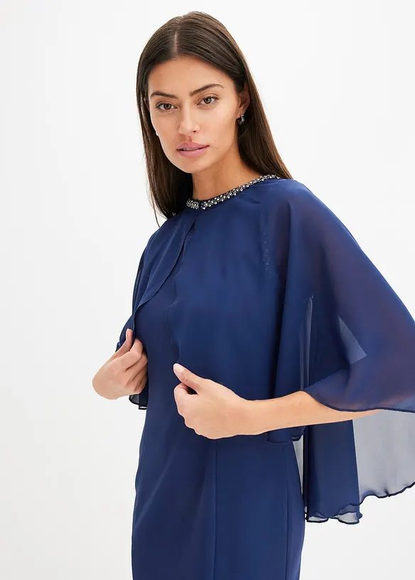 Bodycon jurk met afneembare cape, bonprix