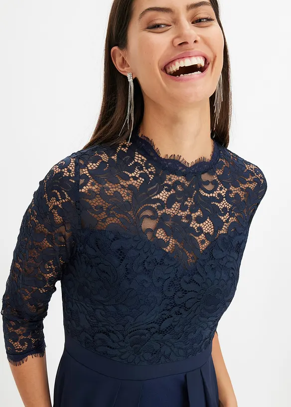 Maxi jurk met kant, bonprix