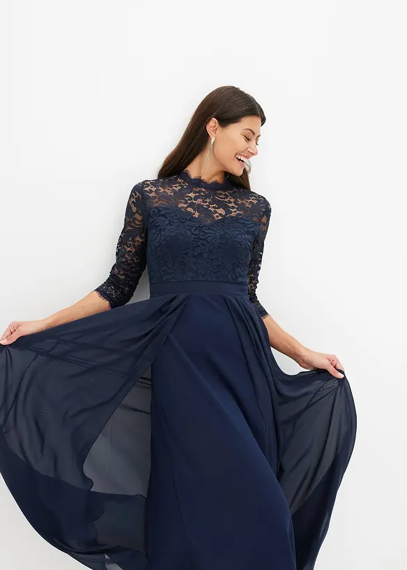 Maxi jurk met kant, bonprix