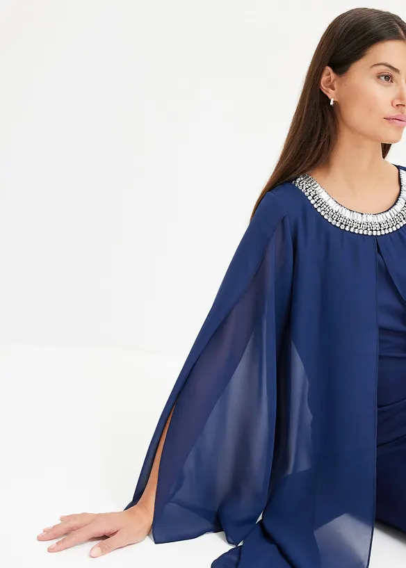 Chiffon jurk met strass-applicatie, bonprix