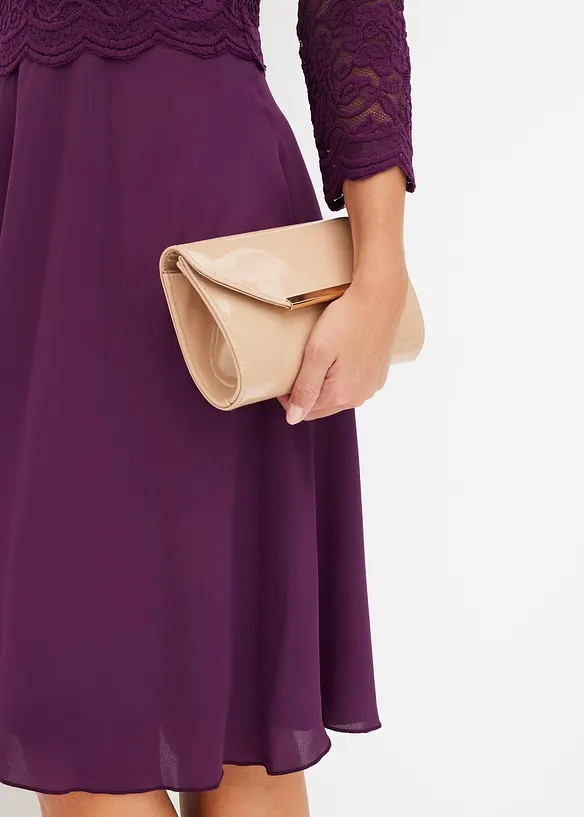 Mini jurk met kant, bonprix
