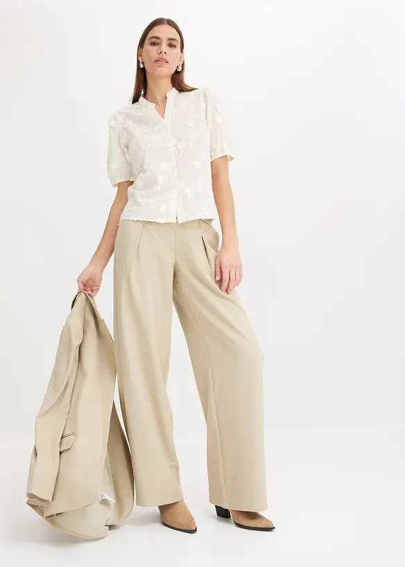 Blouse met korte mouw van katoen, bonprix