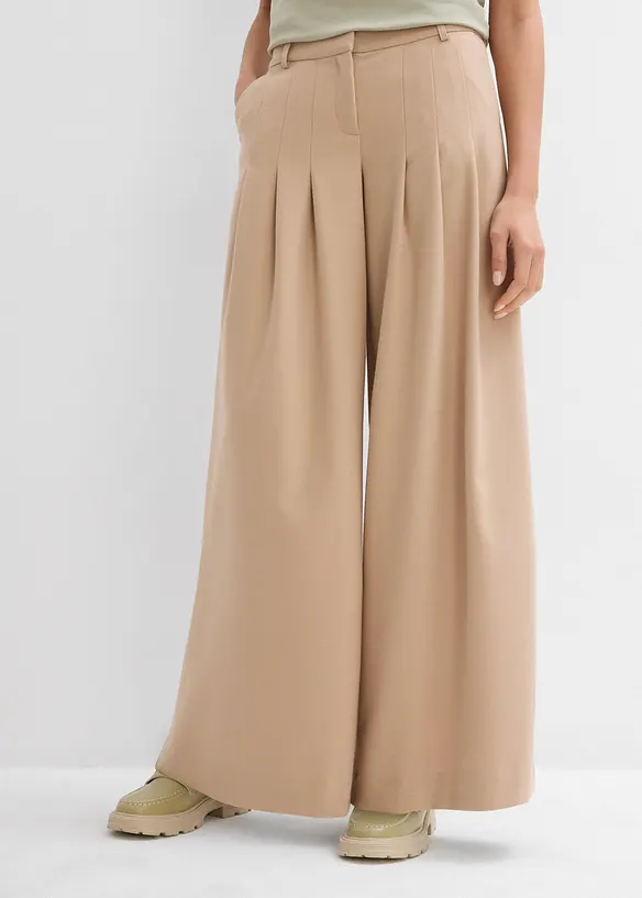 Bandplooibroek met hoge band van viscose-mix, bonprix