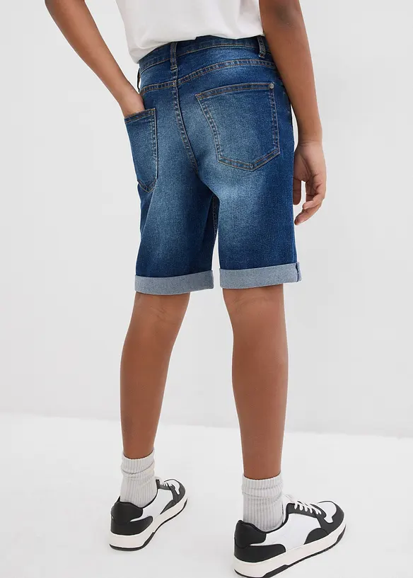 Stretch jeans bermuda met verstelbare band, slim fit, bonprix