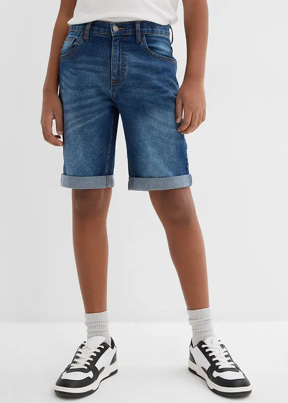 Stretch jeans bermuda met verstelbare band, slim fit, bonprix
