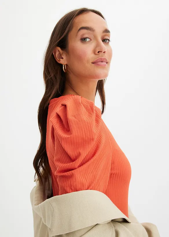 Geribde jurk van jersey, bonprix