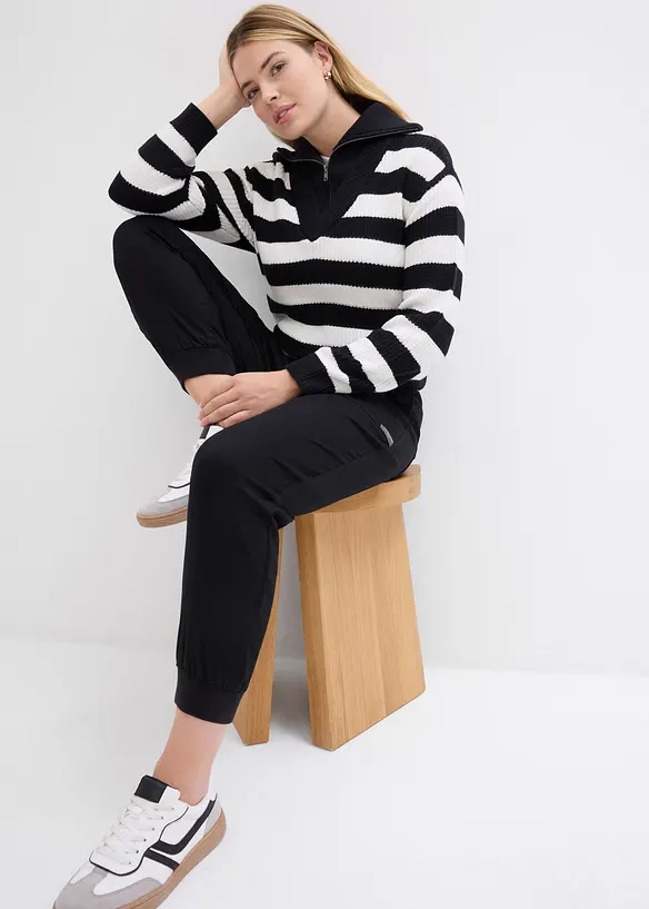 Twill broek met comfortband, bonprix