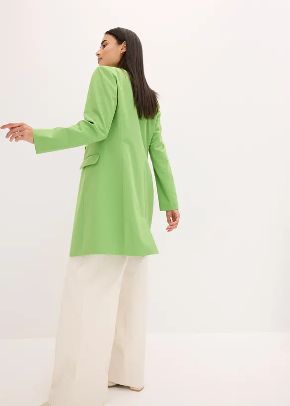 Lange blazer met V-hals, lange mouw, bonprix