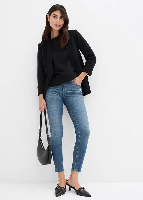 Skinny stretch jeans, mid waist, bonprix