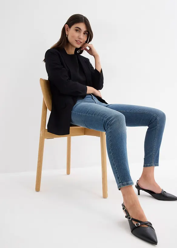 Skinny stretch jeans, mid waist, bonprix