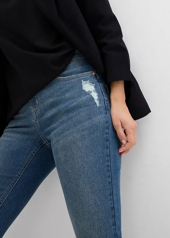 Skinny stretch jeans, mid waist, bonprix