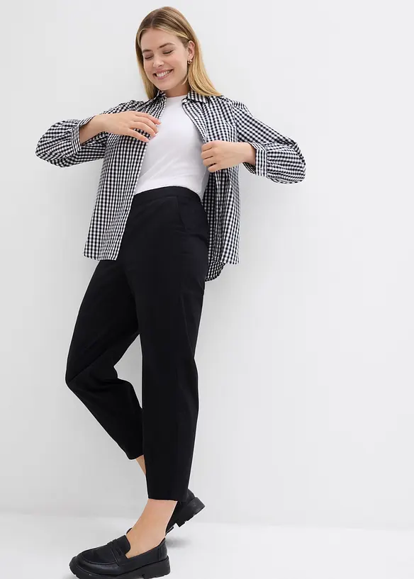Slip-on broek van katoenmix, bonprix