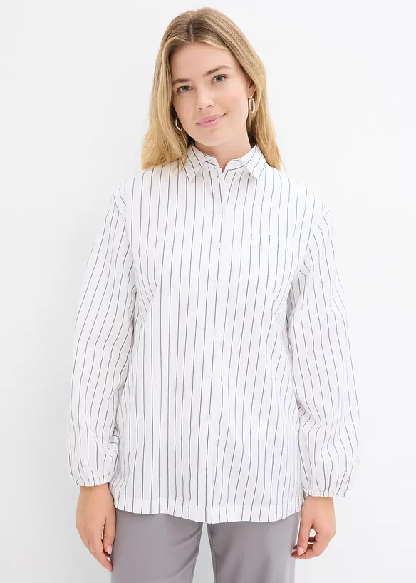 Oversized oberhemdblouse van popeline, bonprix