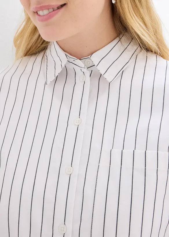 Oversized oberhemdblouse van popeline, bonprix