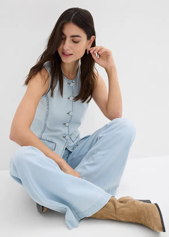 Wide leg jeans, high waist, super soft, bonprix