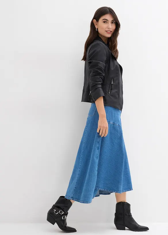 Midi spijkerrok, hight waist, bonprix
