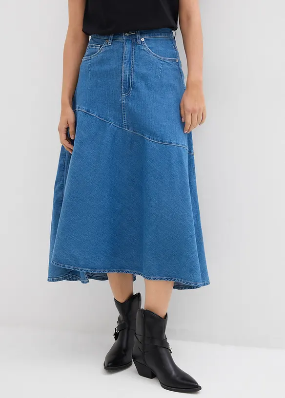 Midi spijkerrok, hight waist, bonprix
