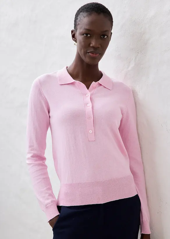 Polo trui met zijde, bonprix