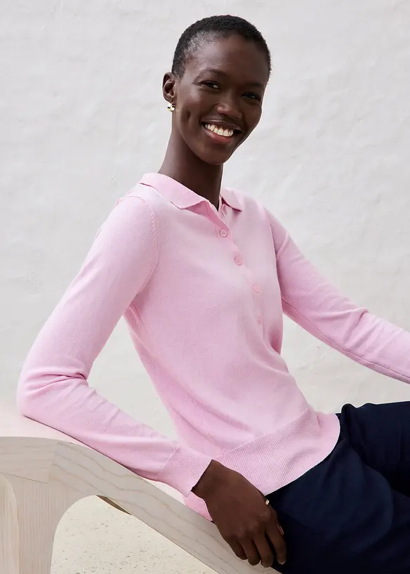 Polo trui met zijde, bonprix