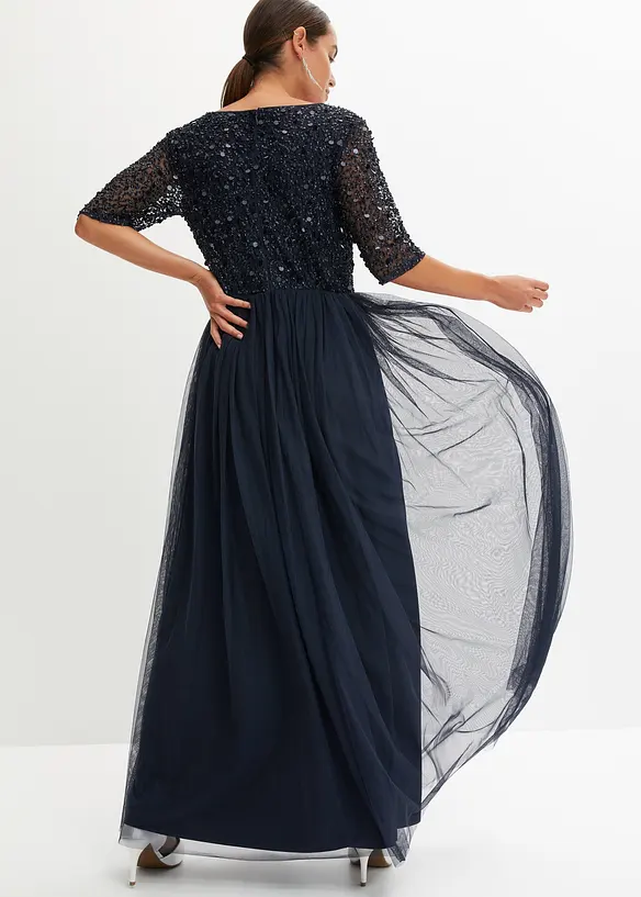Maxi jurk met paillettenborduursel, bonprix