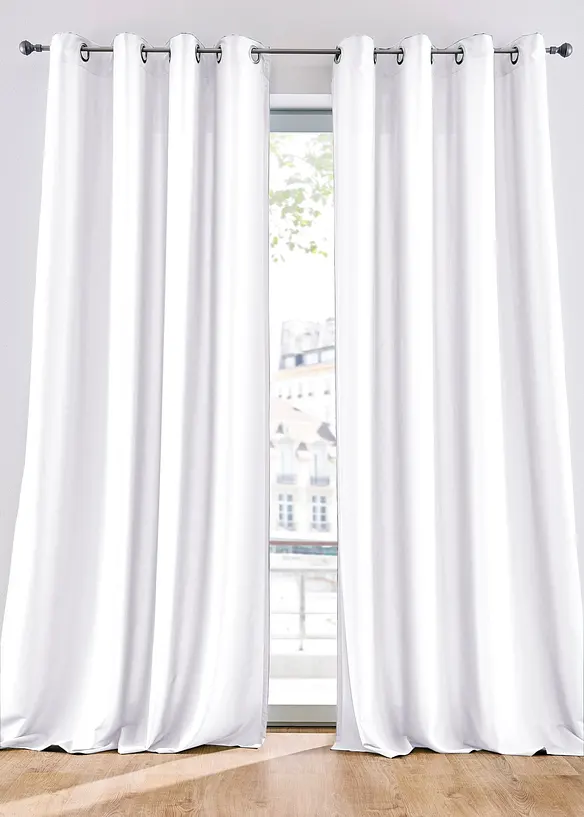 Onderhoudsvriendelijk microvezel gordijn (2 stuks), bonprix