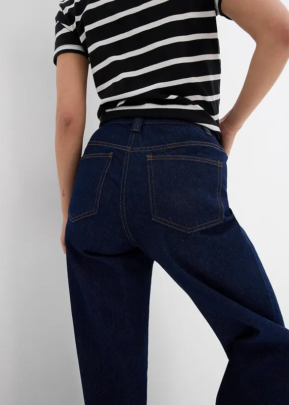 Wide leg jeans, high waist, low stretch, bonprix