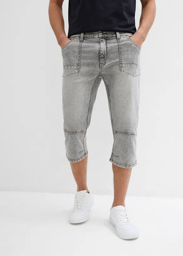 Regular fit 3/4 stretch jeans, straight, bonprix