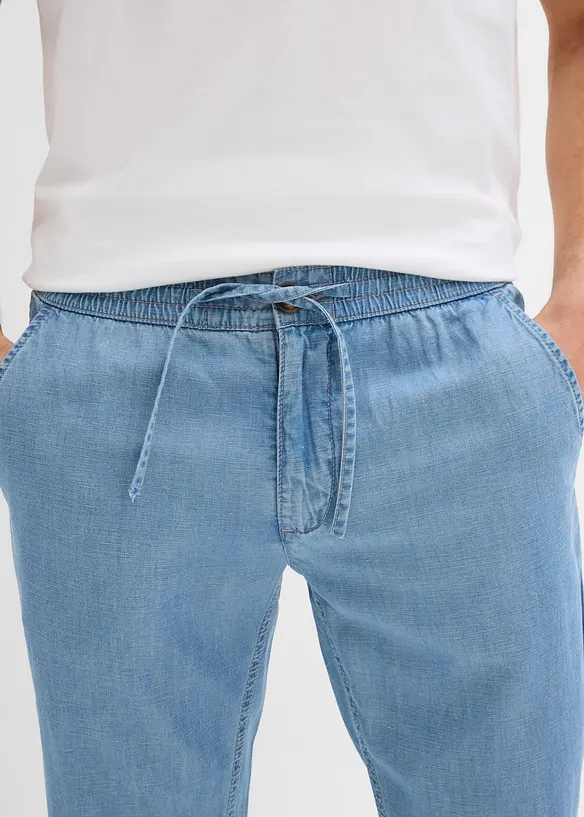 Instapjeans met linnen regular fit, straight, bonprix