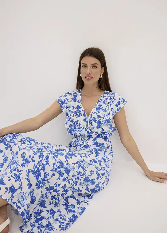 Midi jurk van soepele viscose, bonprix
