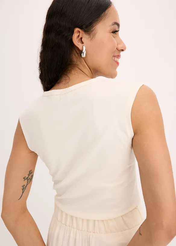 Shirt van een elastische katoenmix met een twist, bonprix