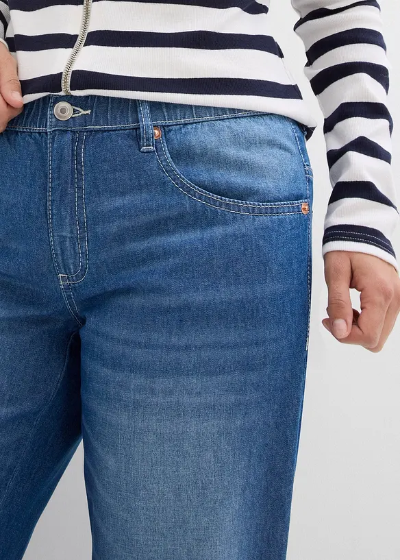 Straight jeans mid waist, low stretch cropped, bonprix