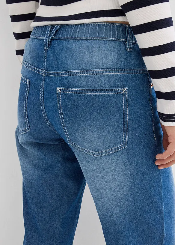 Straight jeans mid waist, low stretch cropped, bonprix