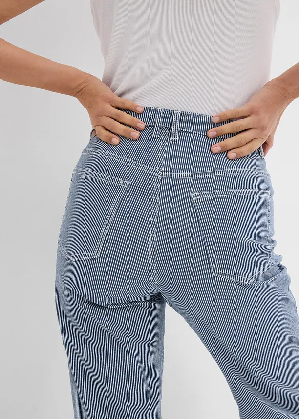 Straight jeans, high waist, gestreept, bonprix