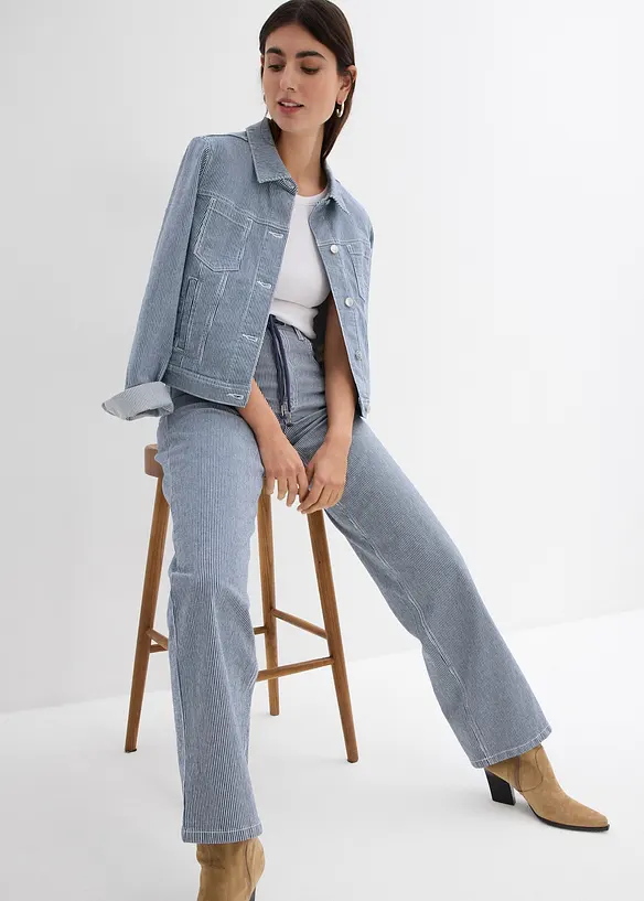 Straight jeans, high waist, gestreept, bonprix