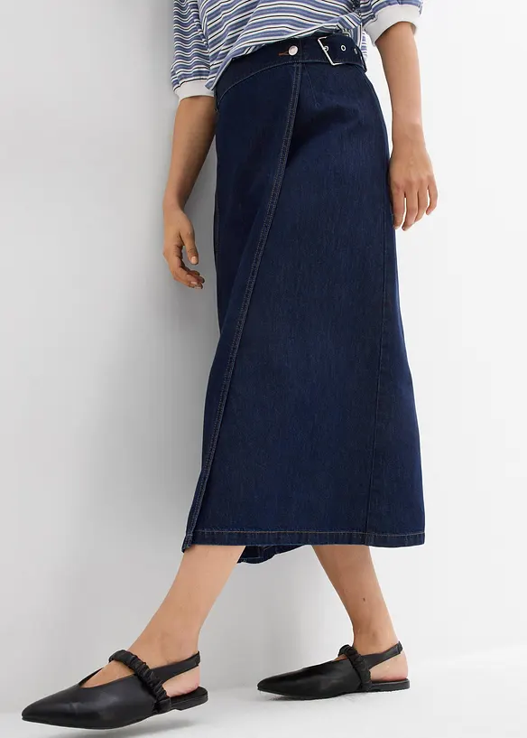 Spijkerrok in wikkellook, super soft, bonprix