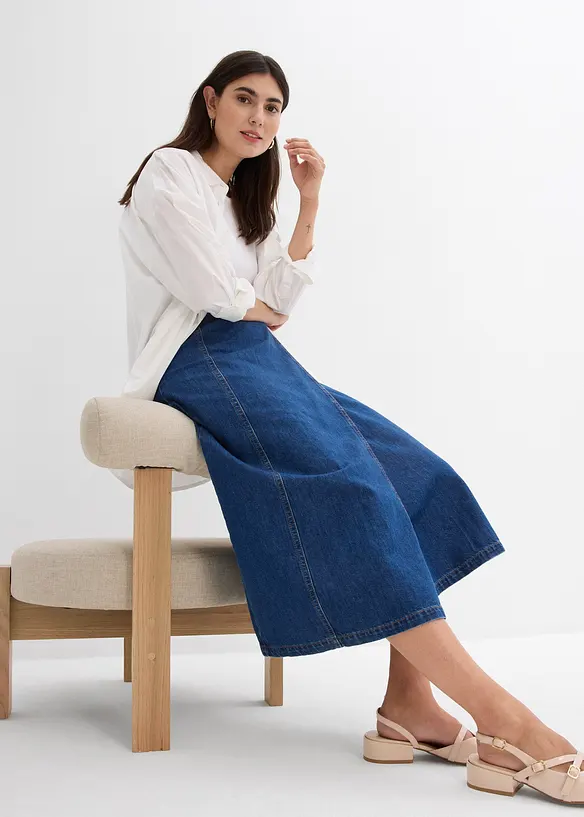 Spijkerrok in wikkellook, super soft, bonprix