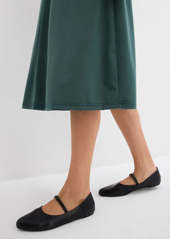 Jersey jurk met V-hals in een viscosemix, bonprix