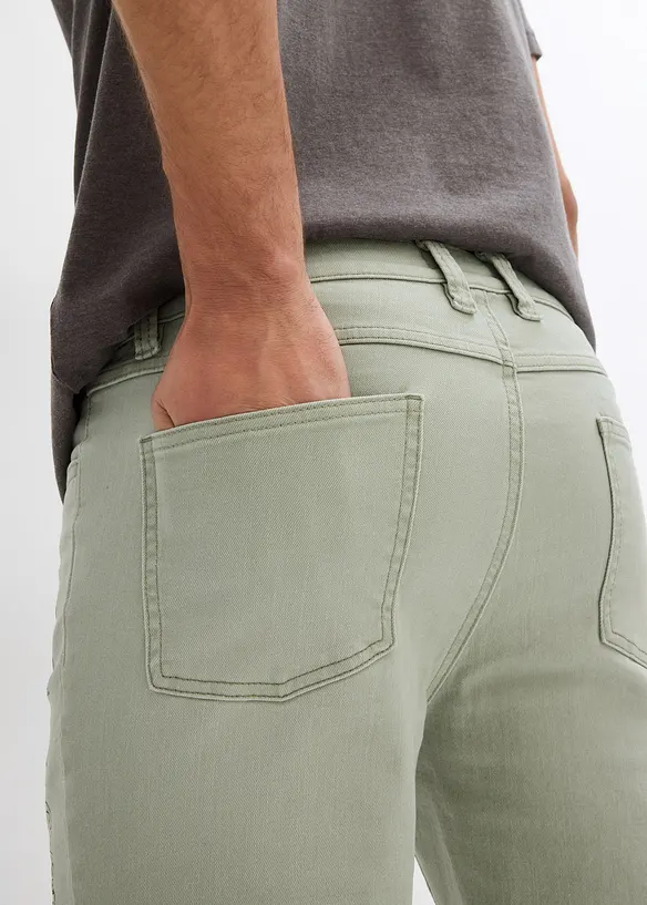 Jeans bermuda met print, regular fit, bonprix