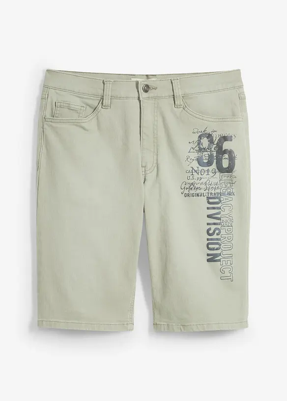 Jeans bermuda met print, regular fit, bonprix