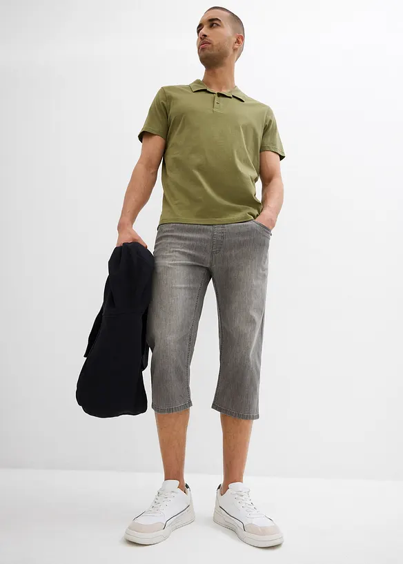 3/4 instap stretch jeans, straight,regular fit ( set van 2), bonprix