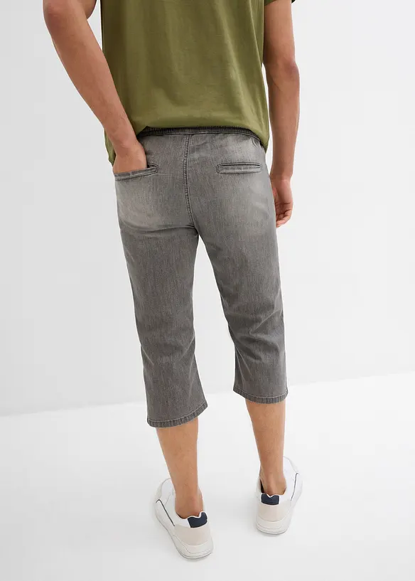 3/4 instap stretch jeans, straight,regular fit ( set van 2), bonprix