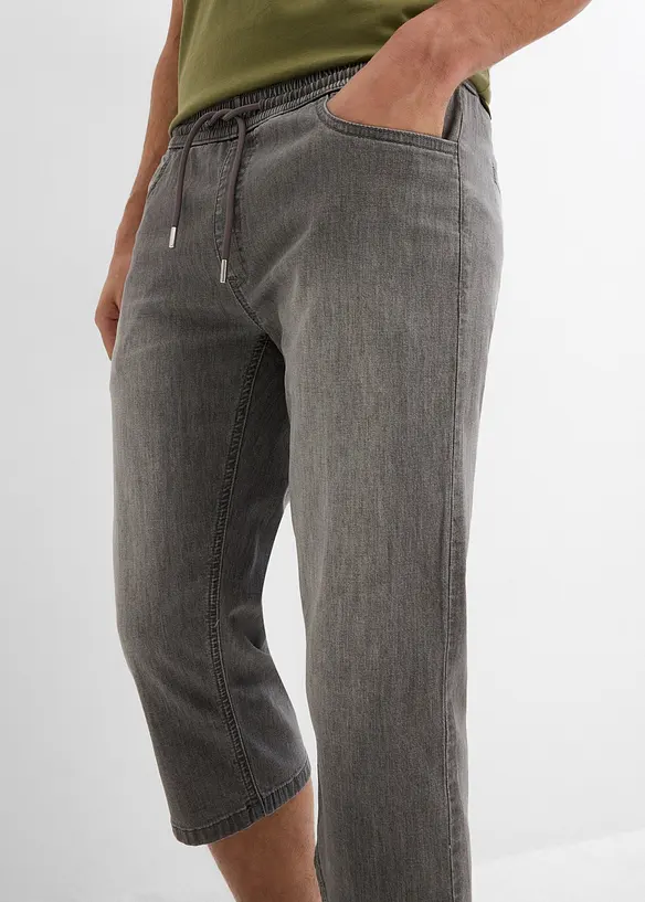 3/4 instap stretch jeans, straight,regular fit ( set van 2), bonprix