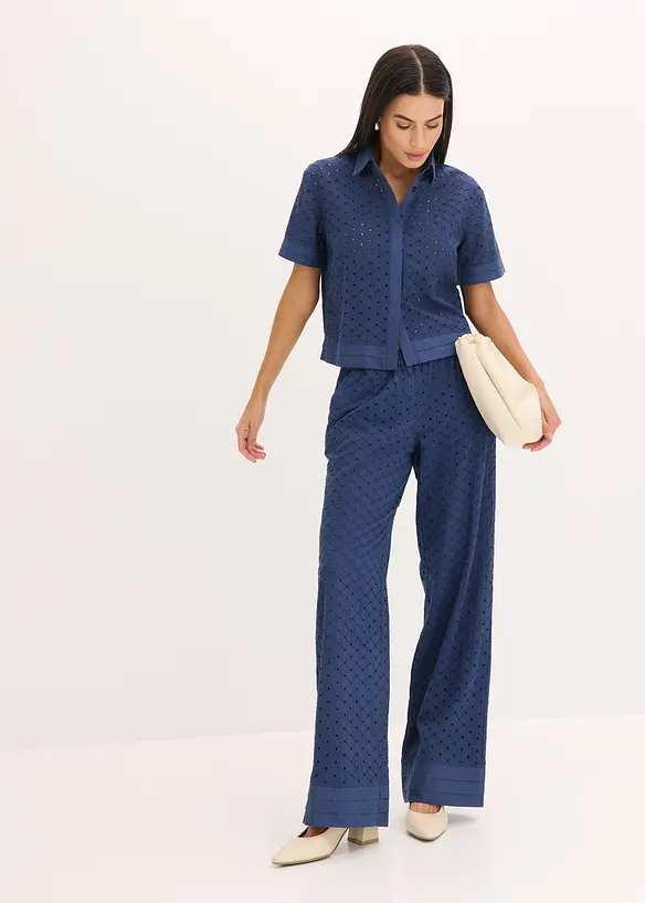 Blouse met broderie, bonprix