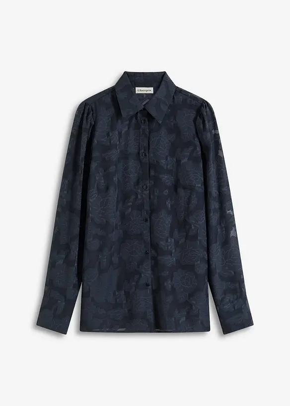 Blouse van jaquard chiffon, bonprix