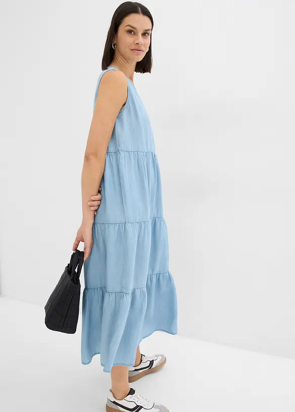 Midi jurk van gladde Lyocell, bonprix
